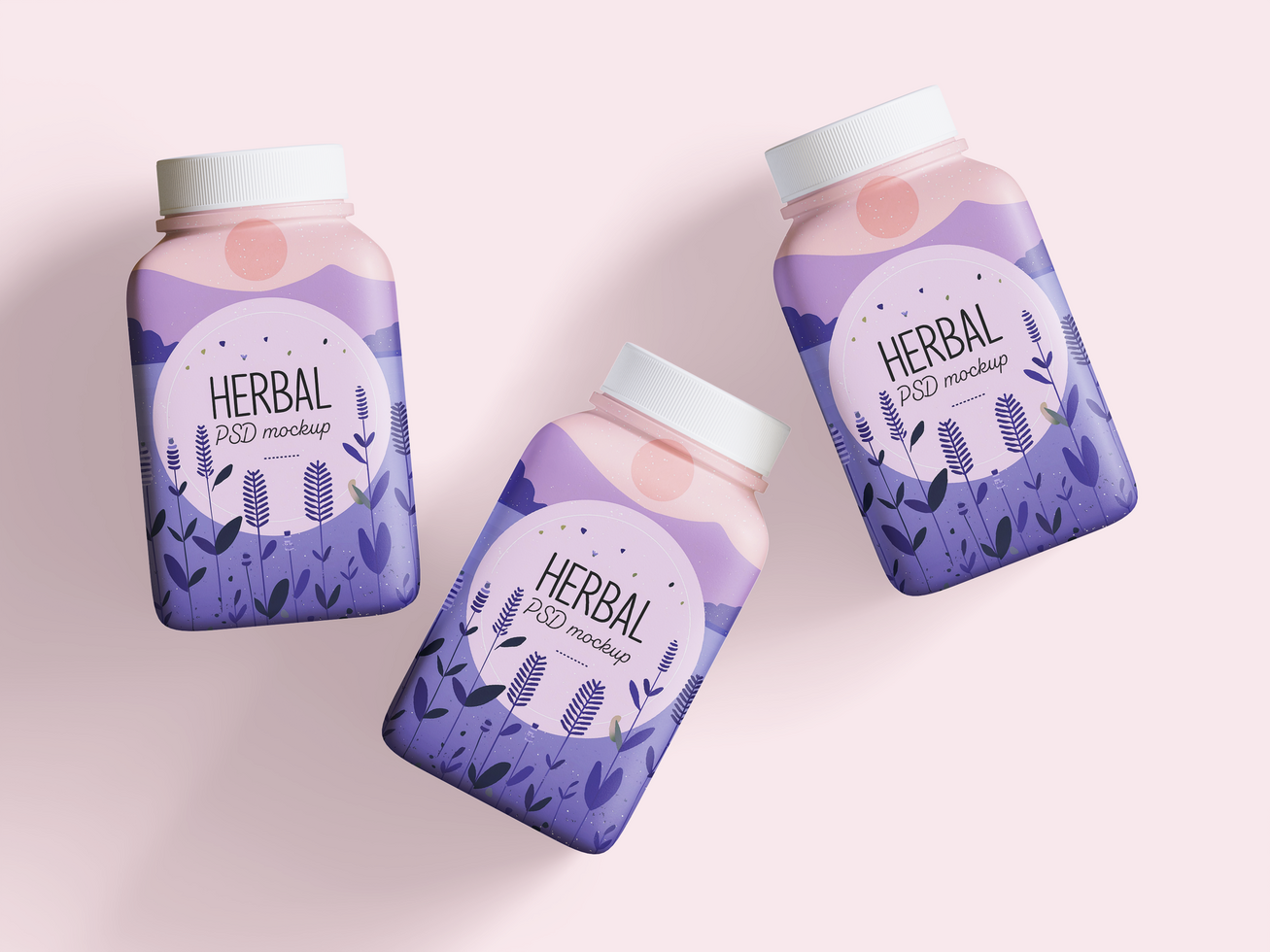 Pill square bottle editable mockup psd