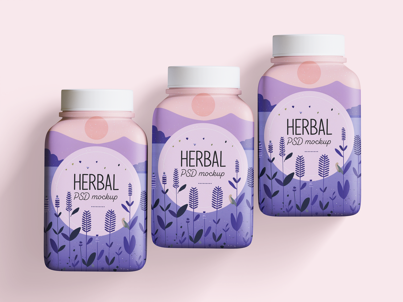 Pill square bottle editable mockup psd