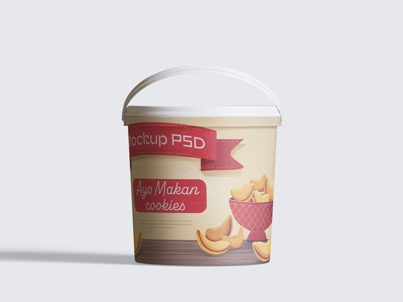 Ice cream or biscuit container pack mockup editable psd