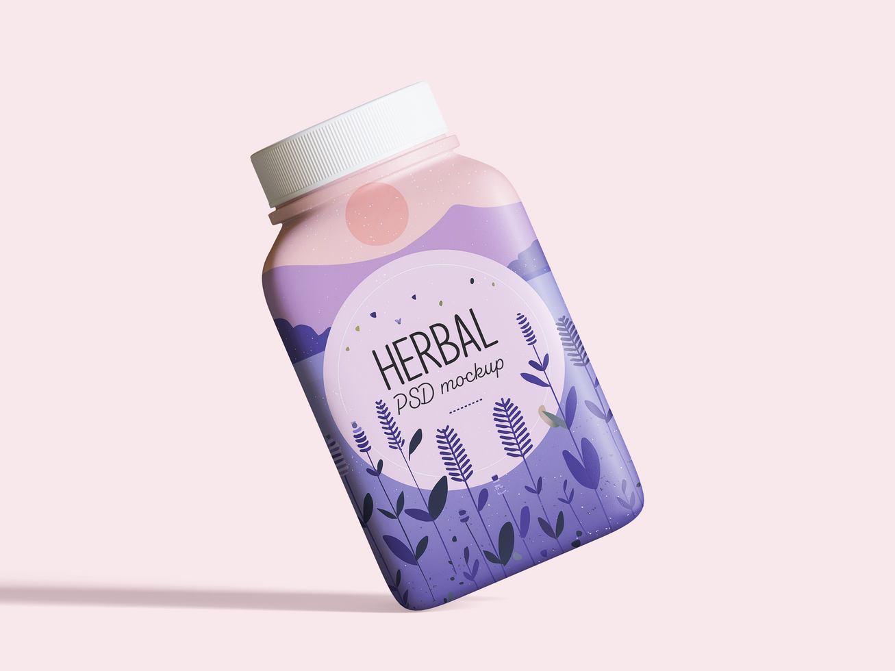Pill square bottle editable mockup psd