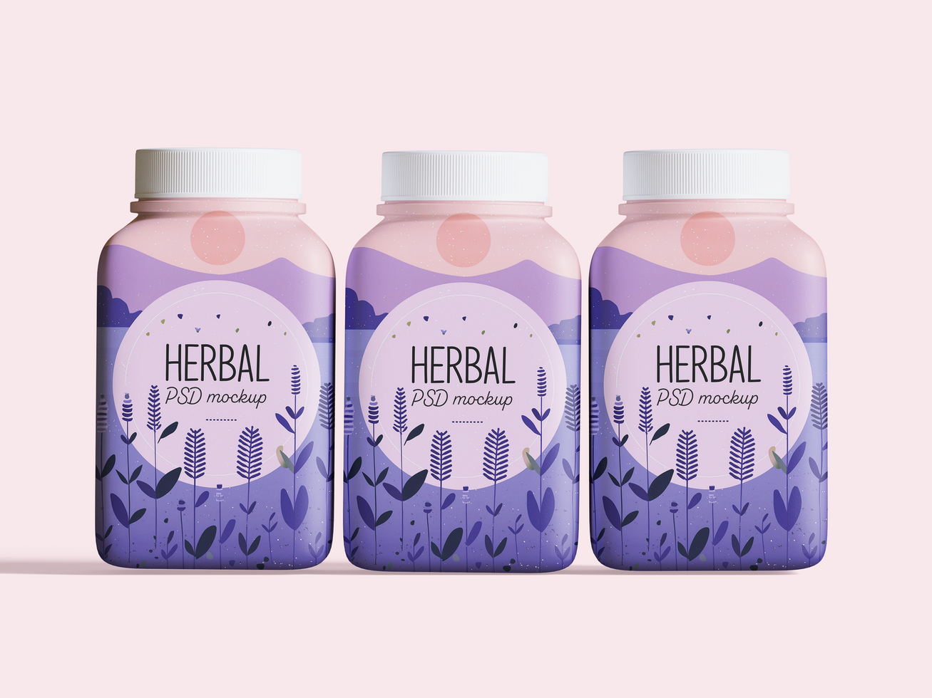 Pill square bottle editable mockup psd