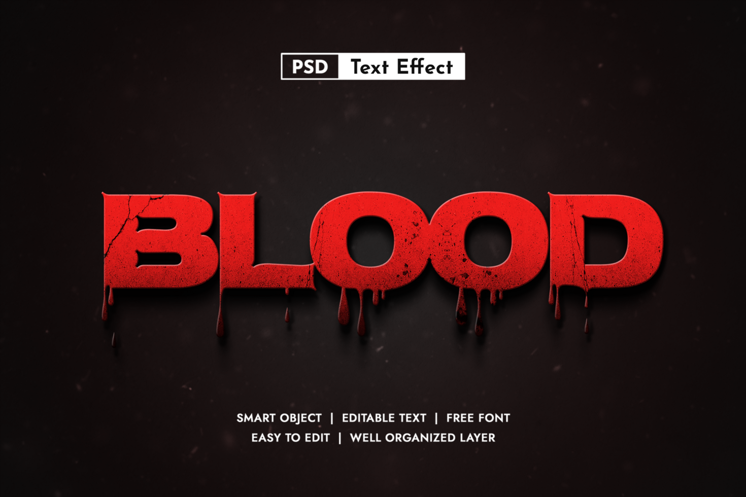 Horror Editable Smart Object Layer Style Text Effect psd