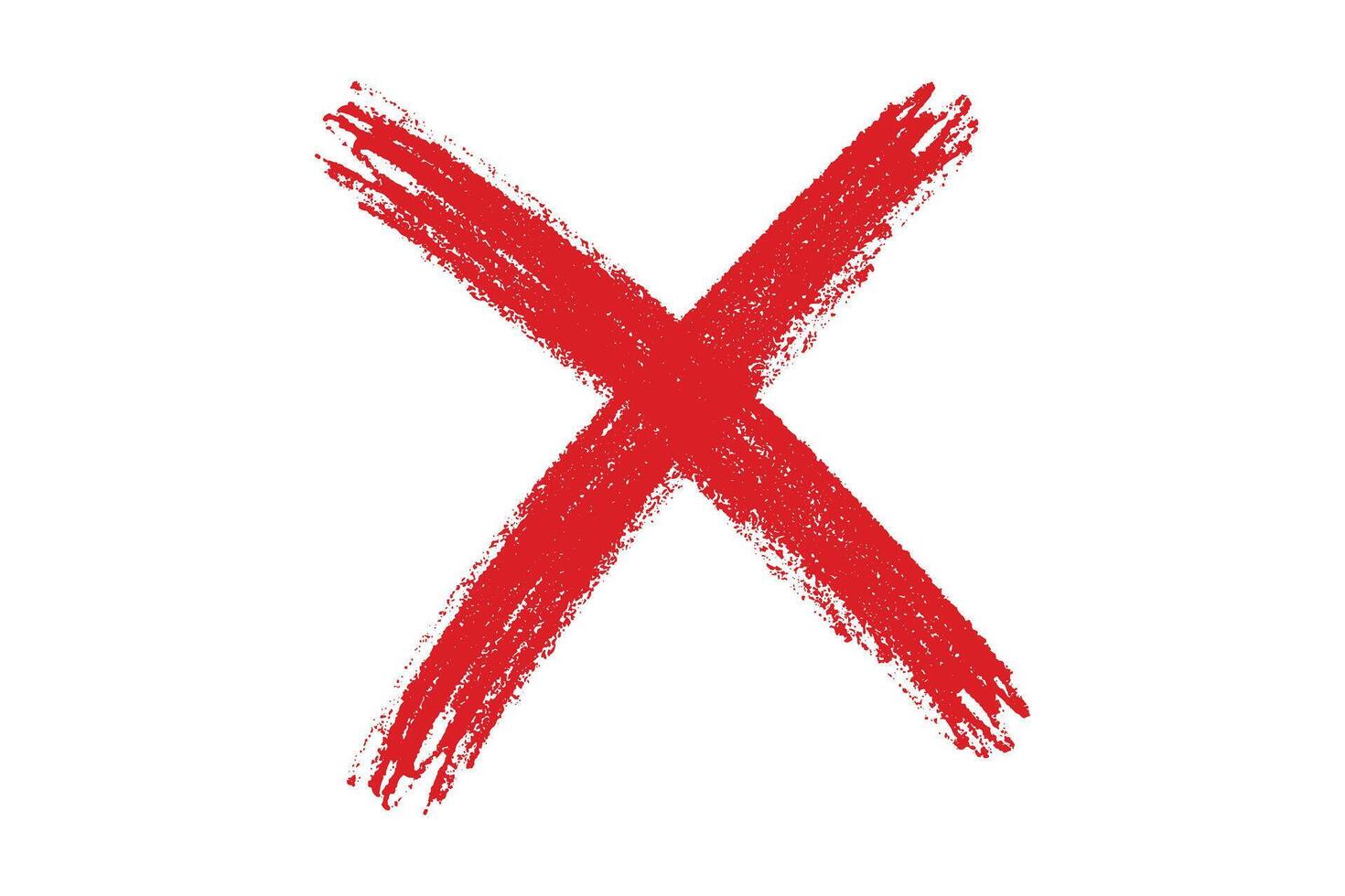 Grunge red cross x letter design element vector