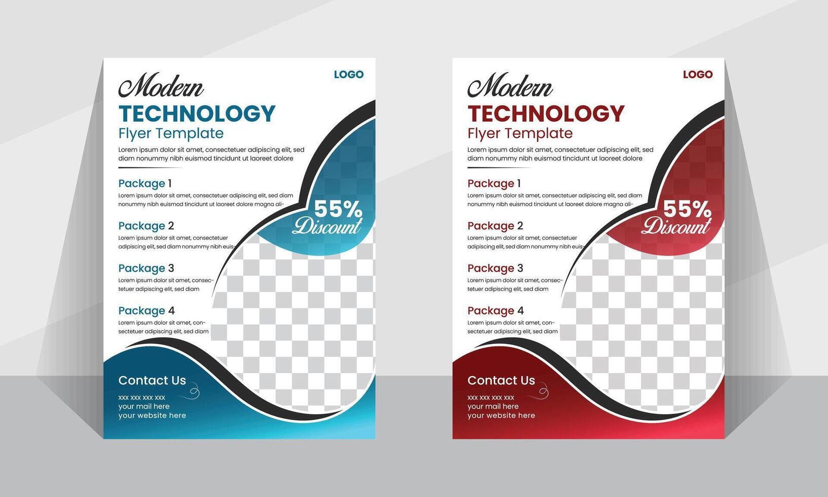 Creative professional technology leaflet layout design template vector