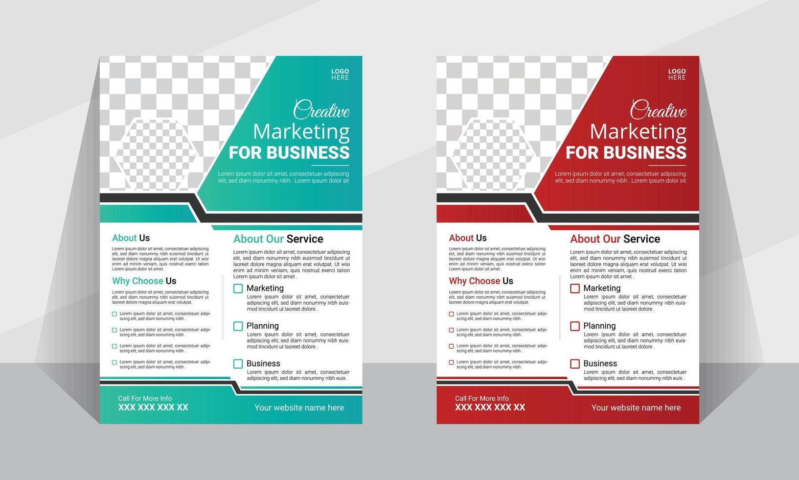 Modern clean professional vactor leaflet design template for business vector