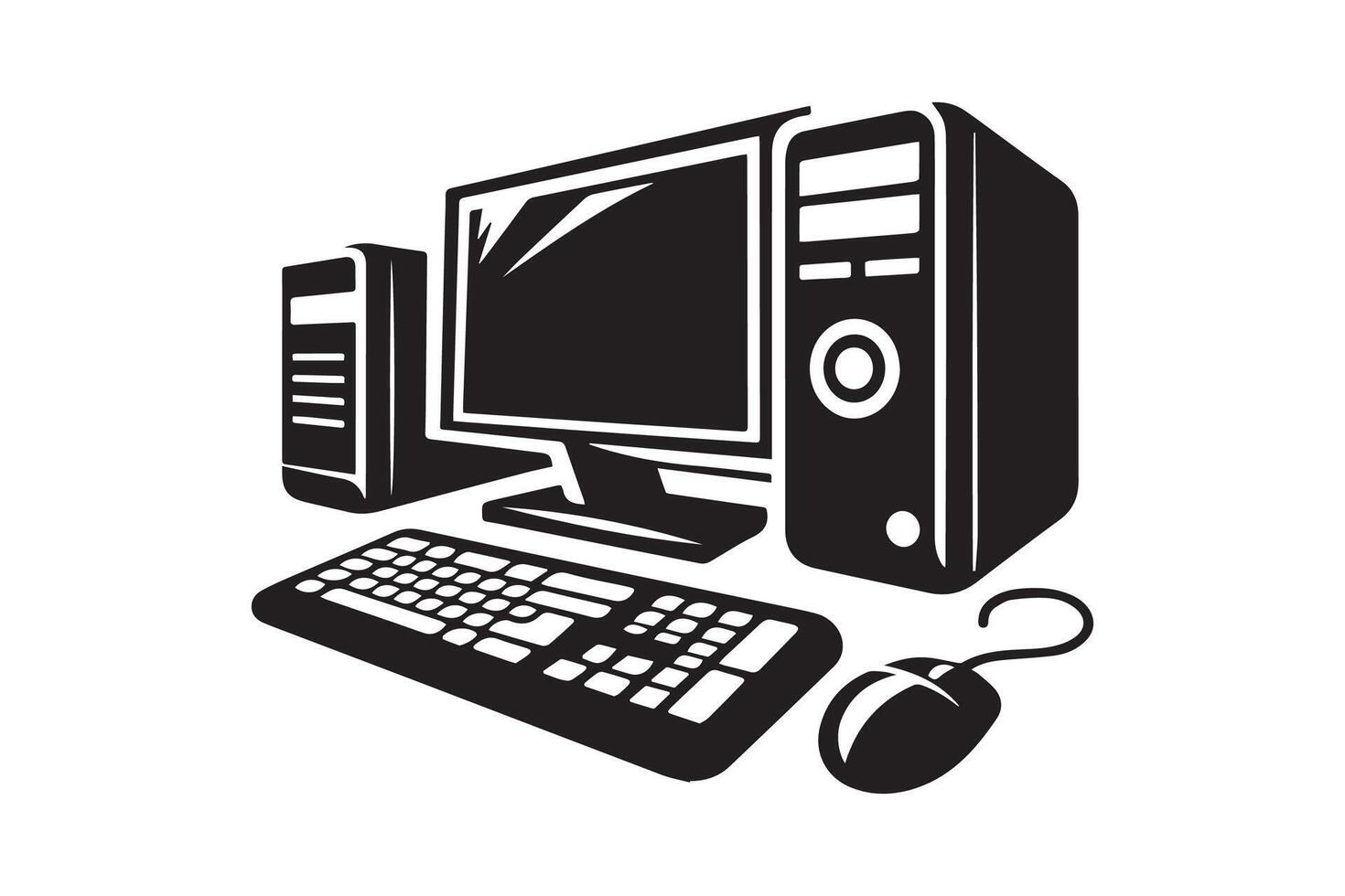 Computer Laptop Icon silhouette Illustration Artwork vector
