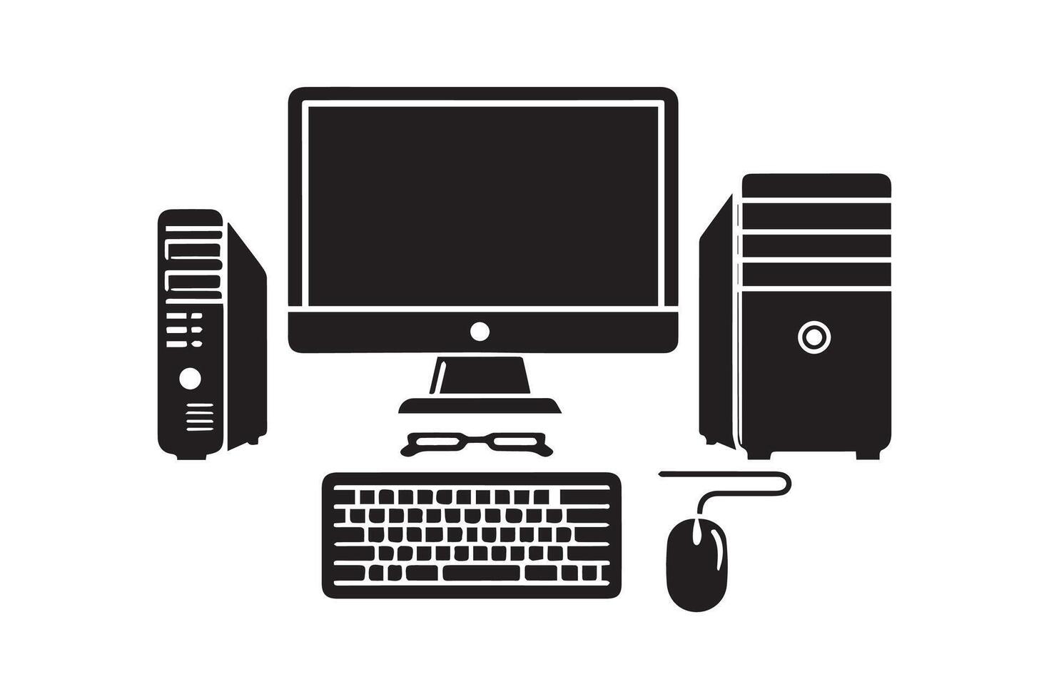 Computer Laptop Icon silhouette Illustration Artwork vector