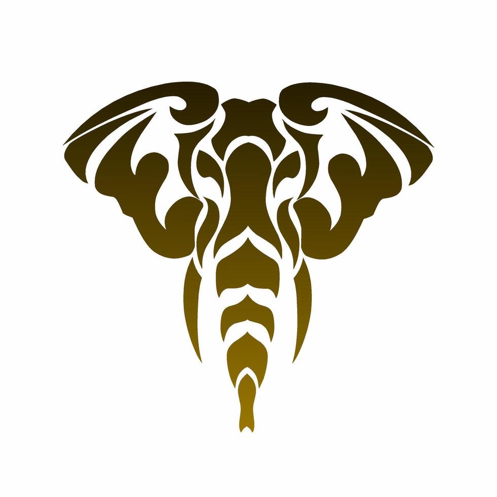 illustration graphic of tribal art design elephant head vector