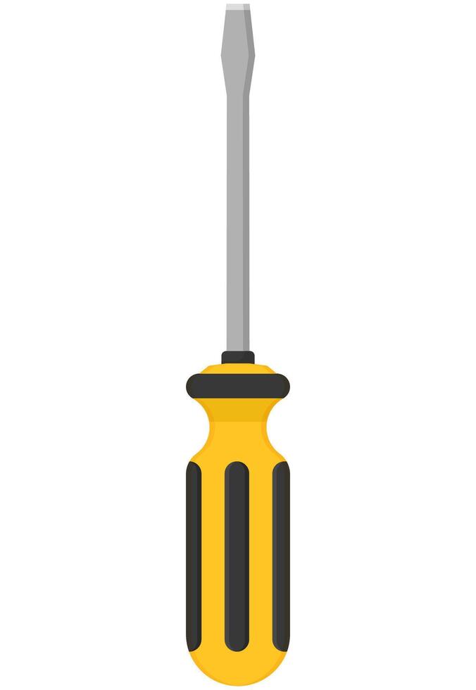 Screwdriver design in flat illustration isolated on white background. vector