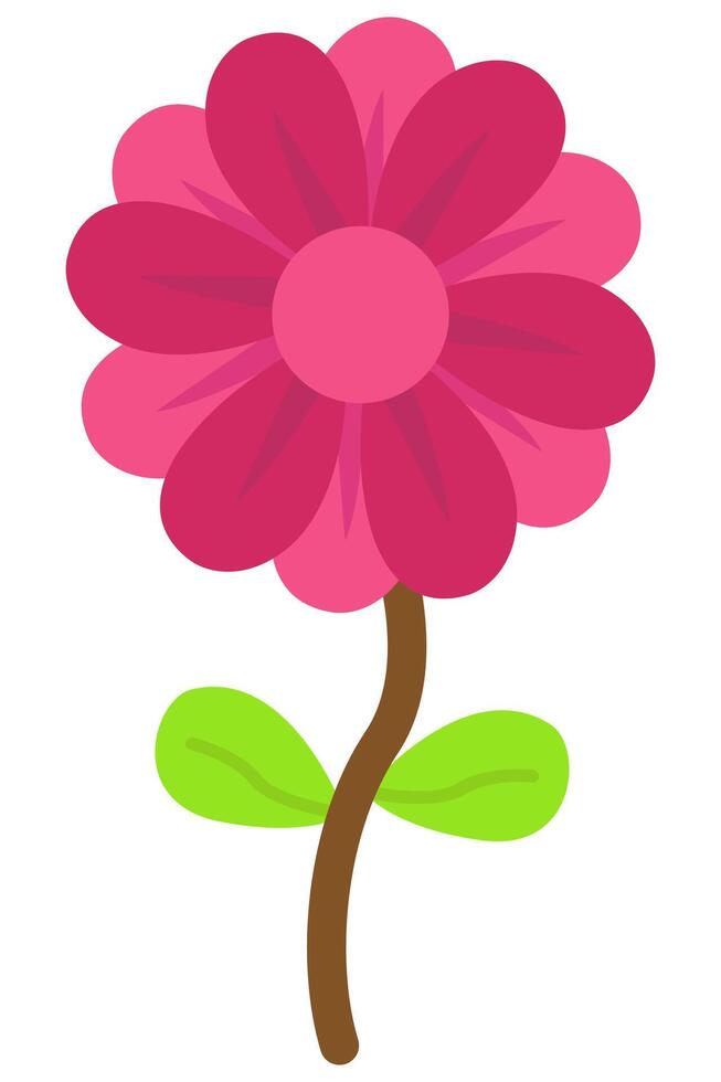 Flat illustration of pink flower isolated on white background vector