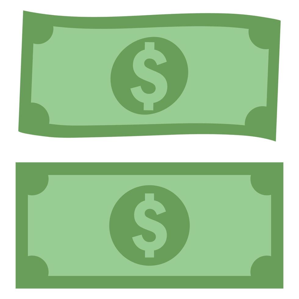 Flat icon of dollar in different style isolated on white background. vector