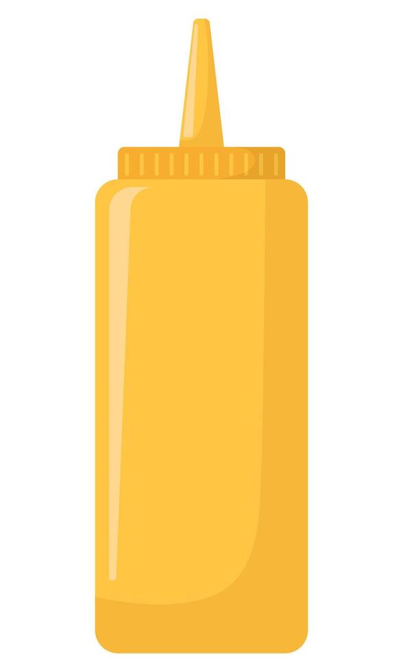 Mustard bottle flat icon isolated on white background. vector