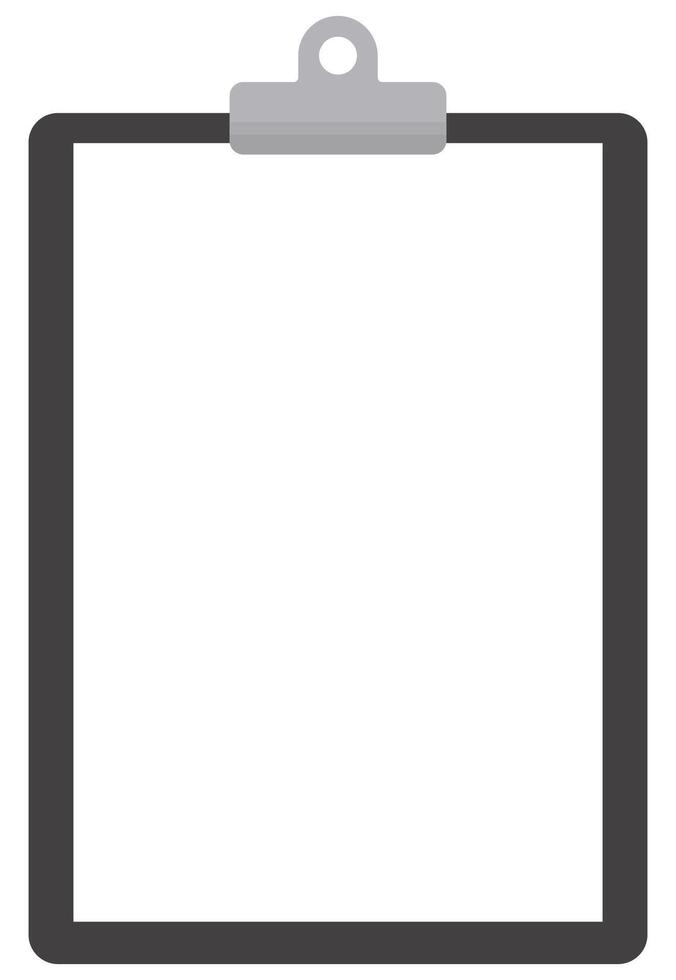 Flat icon of black clipboard with blank white sheet isolated on white background. vector