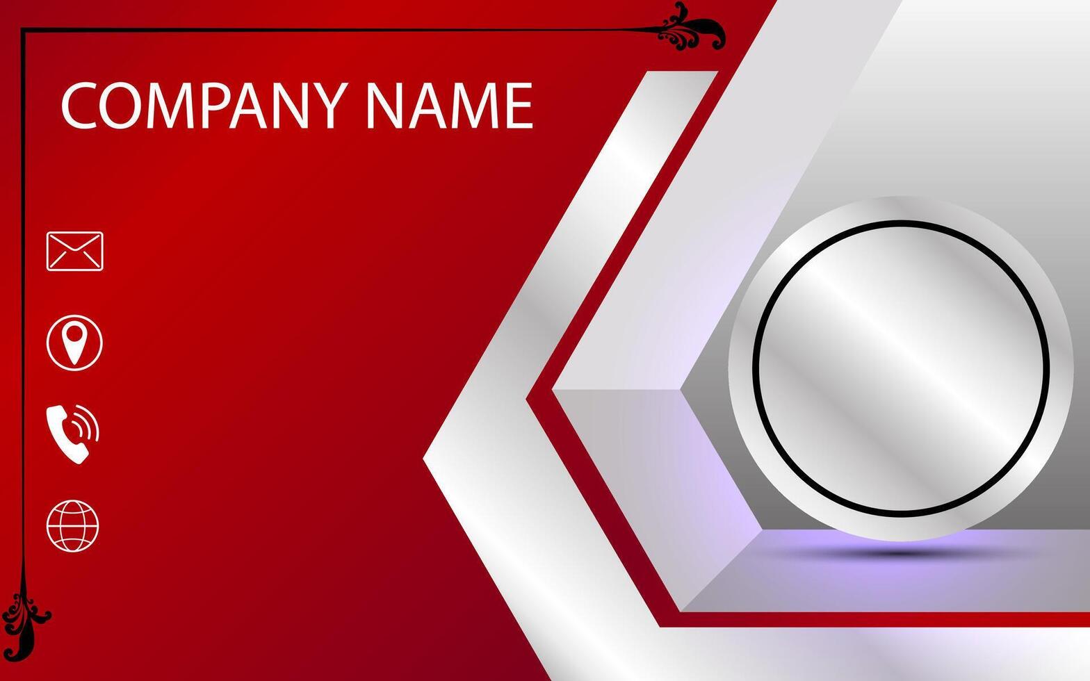 Red metalic logo template vector