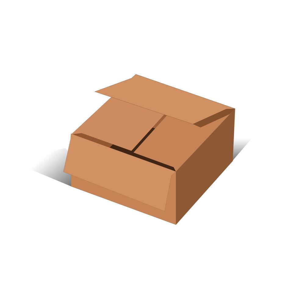 20x10x10 cm RSC Cartoon Box Dieline Template With 3D Box vector