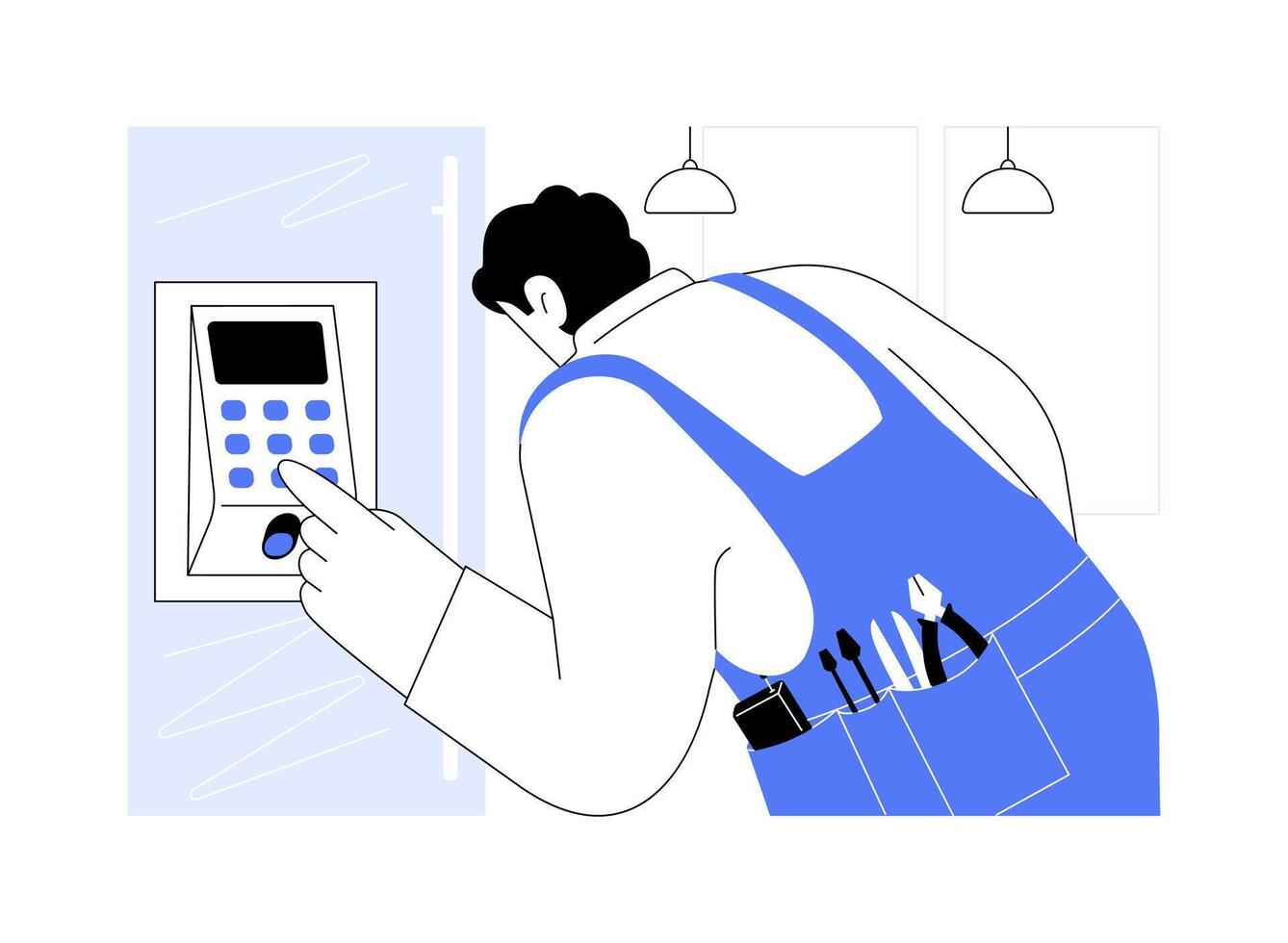 Smart access system installation abstract concept illustration. vector