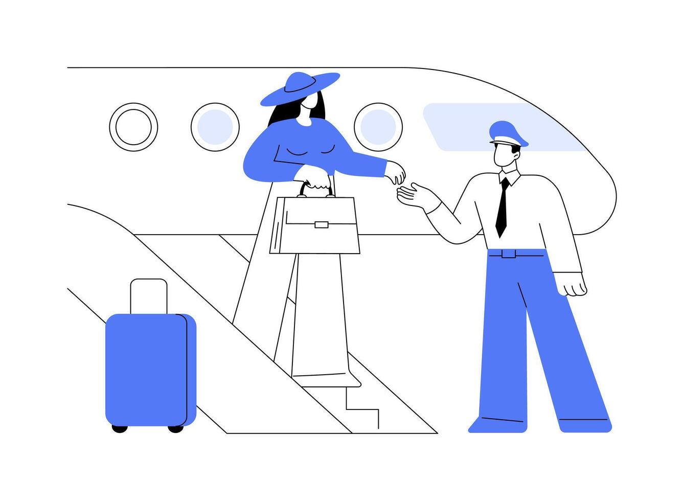 Meeting VIP passenger abstract concept illustration. vector