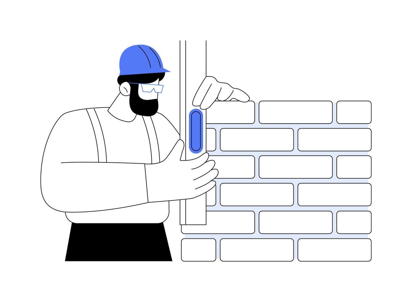Levelling bricks abstract concept illustration. vector