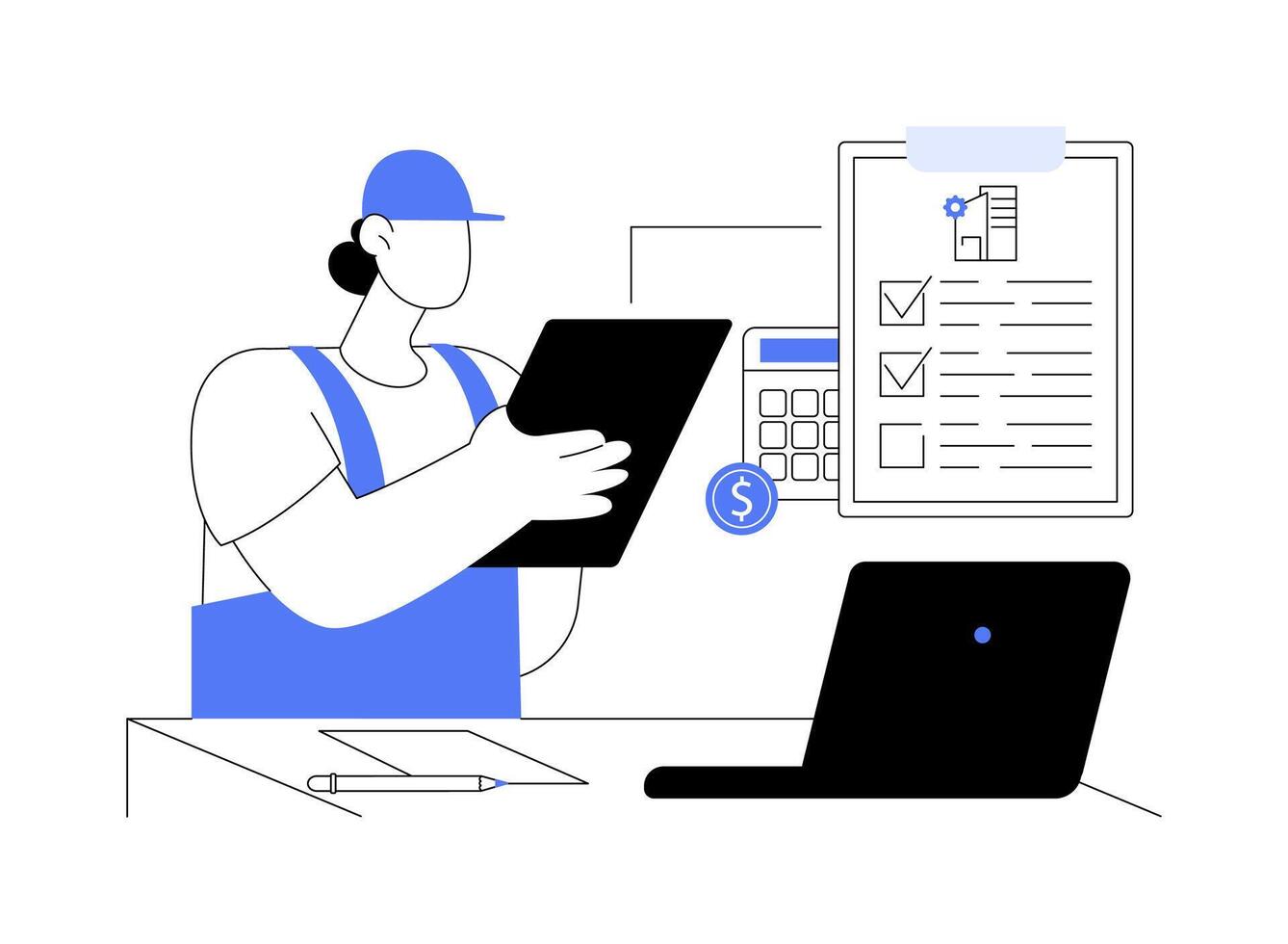 Construction cost management abstract concept illustration. vector
