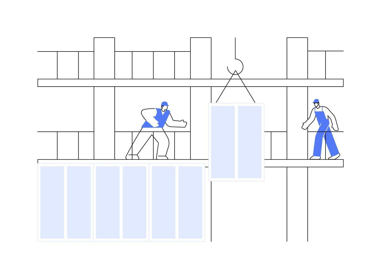 Curtain walling system abstract concept illustration. vector