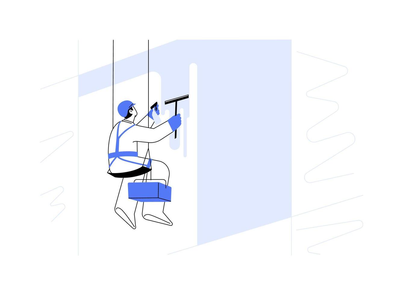 Commercial window washing abstract concept illustration. vector