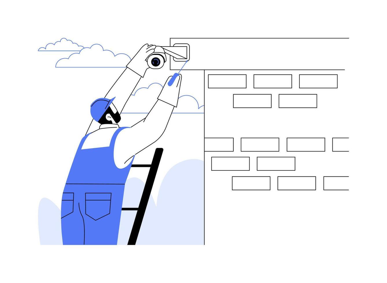 CCTV installation abstract concept illustration. vector
