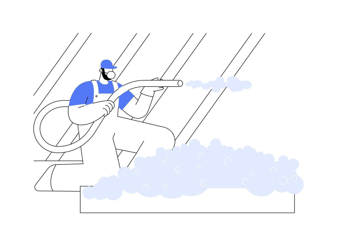 Blown-in insulation abstract concept illustration. vector