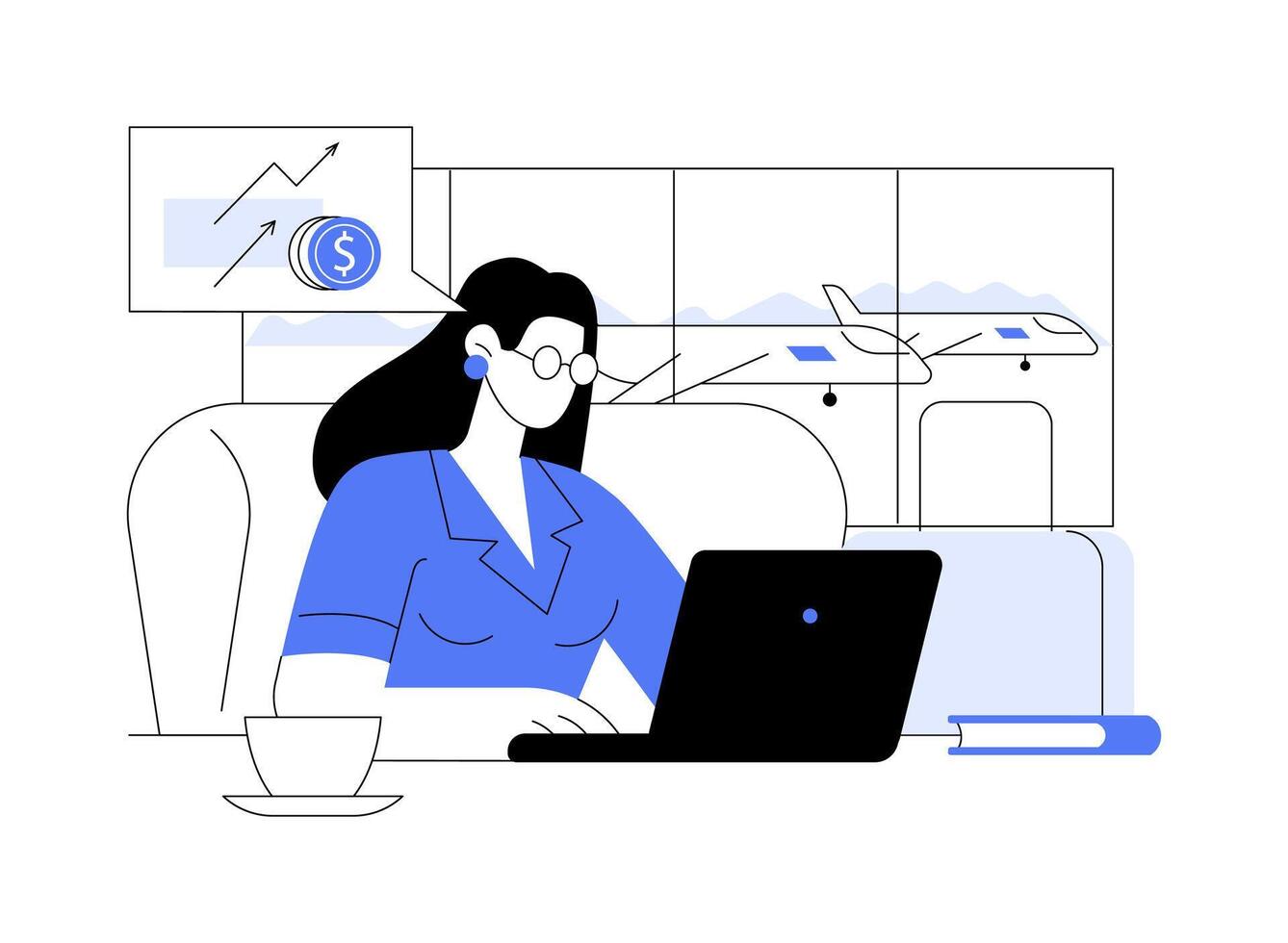 Day office service abstract concept illustration. vector