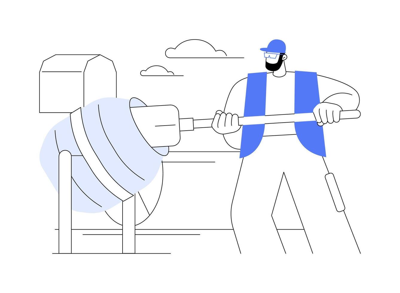 Mortar preparation abstract concept illustration. vector