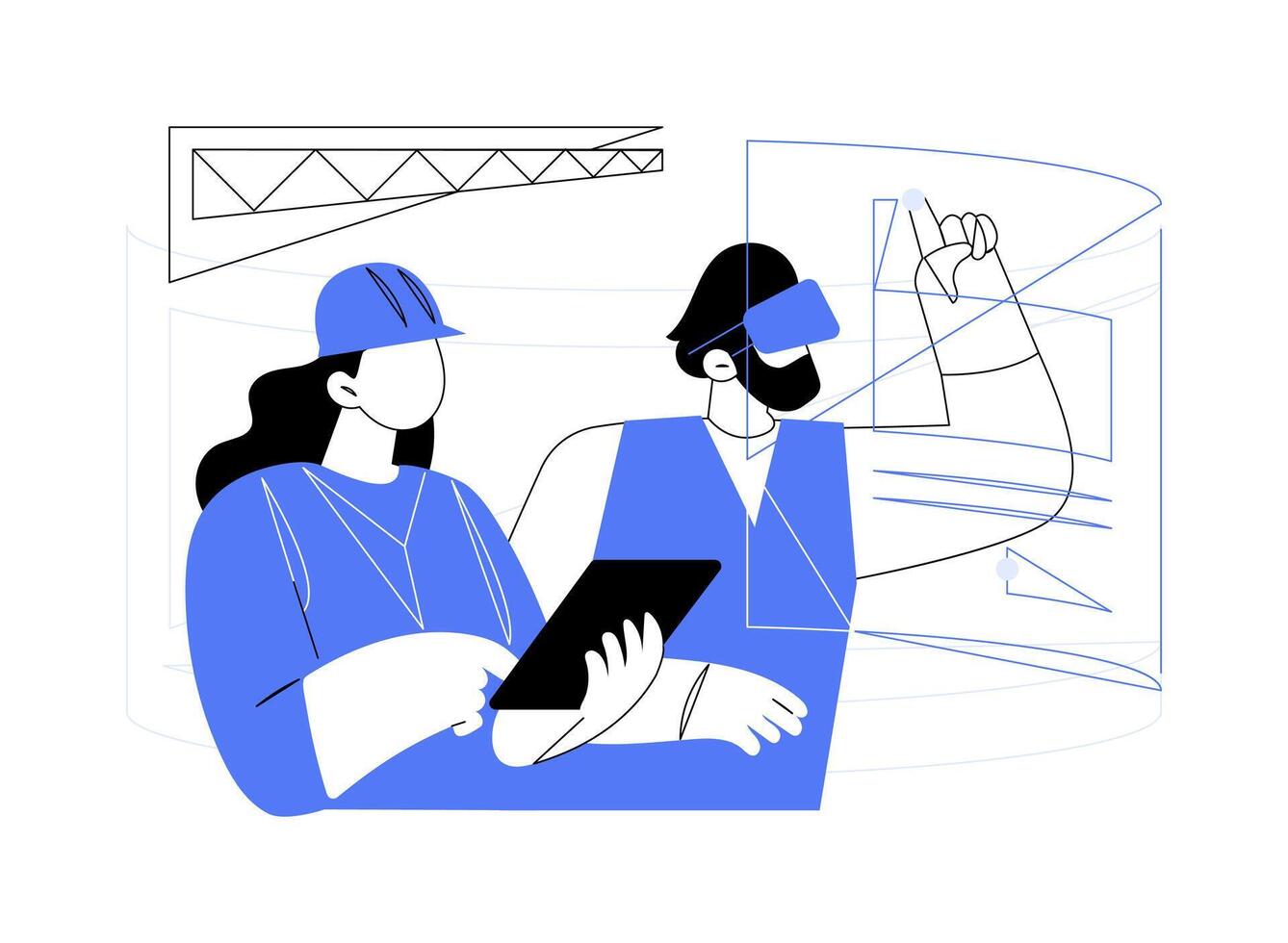 VR in construction abstract concept illustration. vector