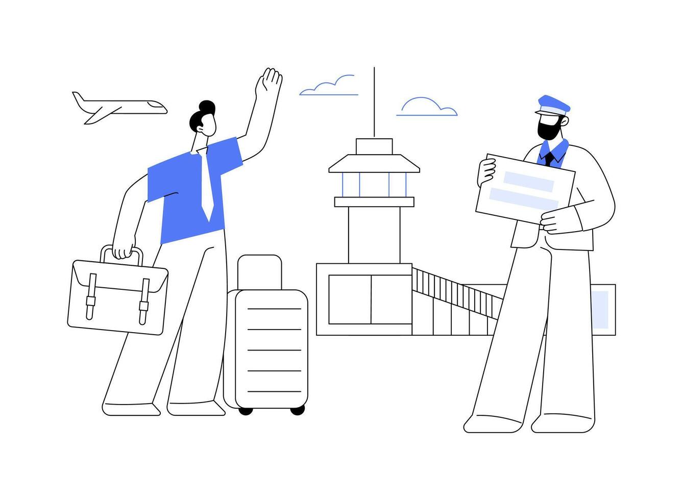 Airport meeting service abstract concept illustration. vector