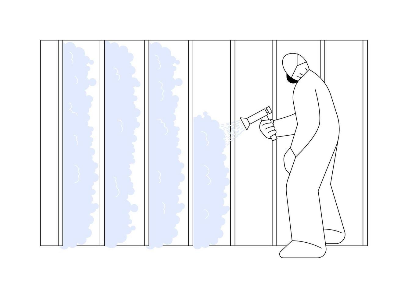 Spray foam insulation abstract concept illustration. vector