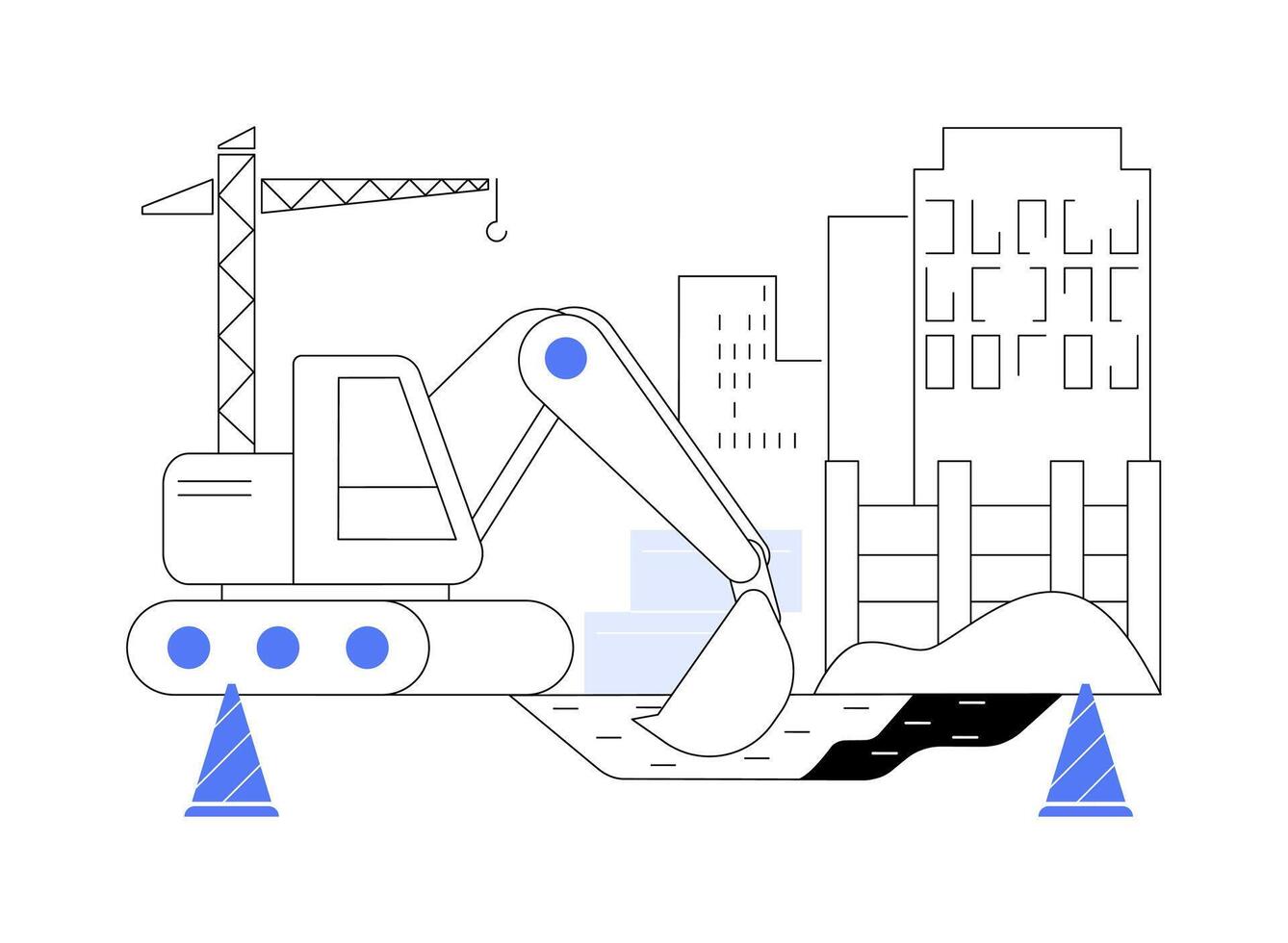 Excavate foundations abstract concept illustration. vector