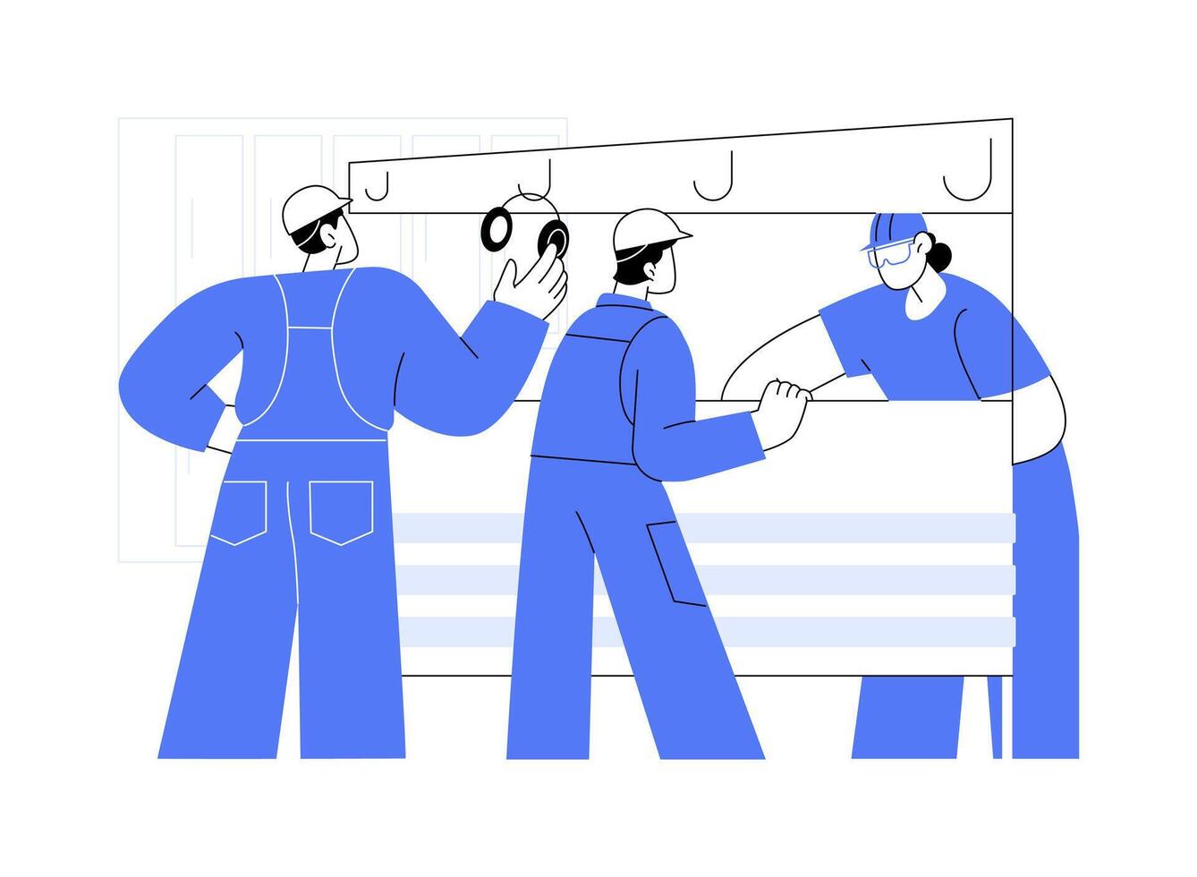 Changing rooms and lockers abstract concept illustration. vector