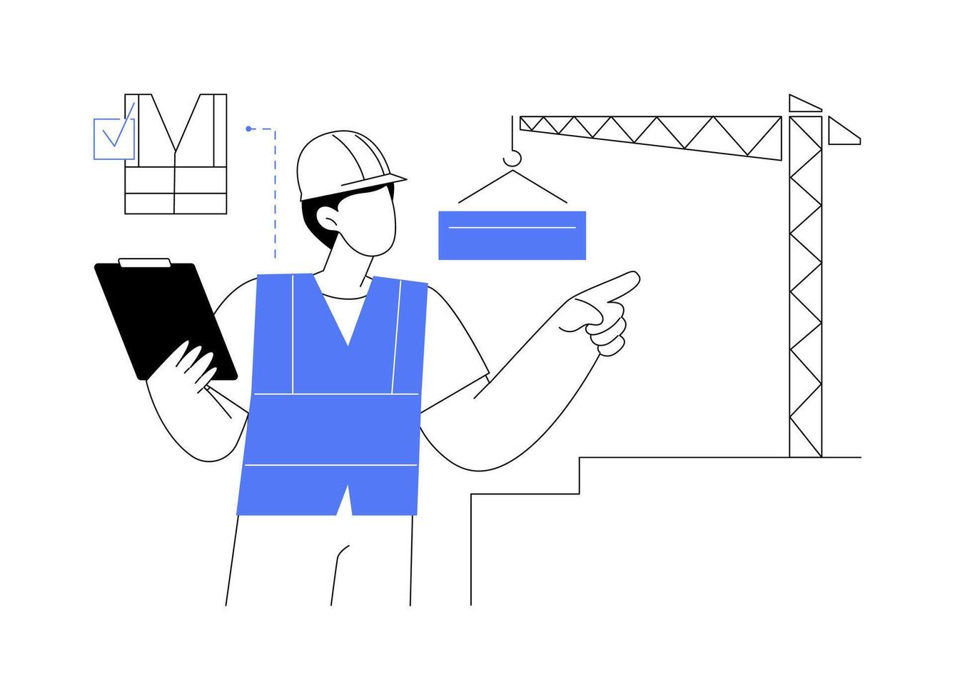 Reflective vest abstract concept illustration. vector