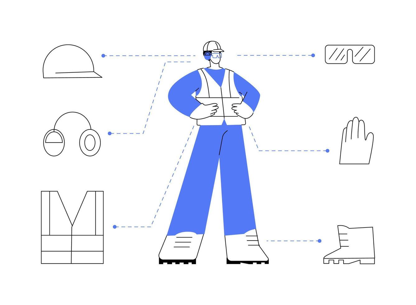Construction PPE checklist abstract concept illustration. vector
