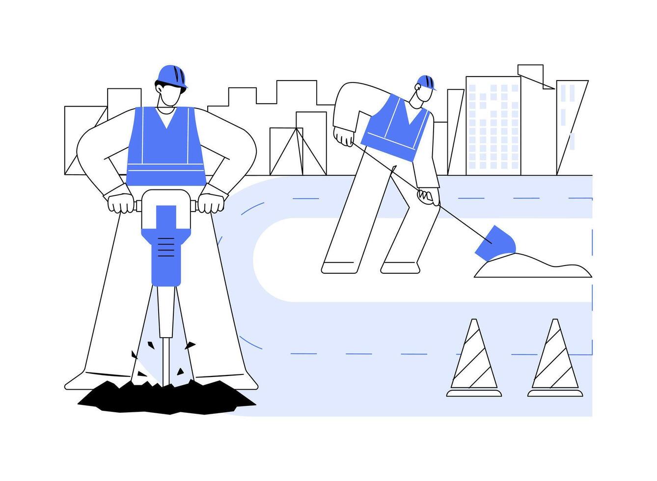Road maintenance work abstract concept illustration. vector