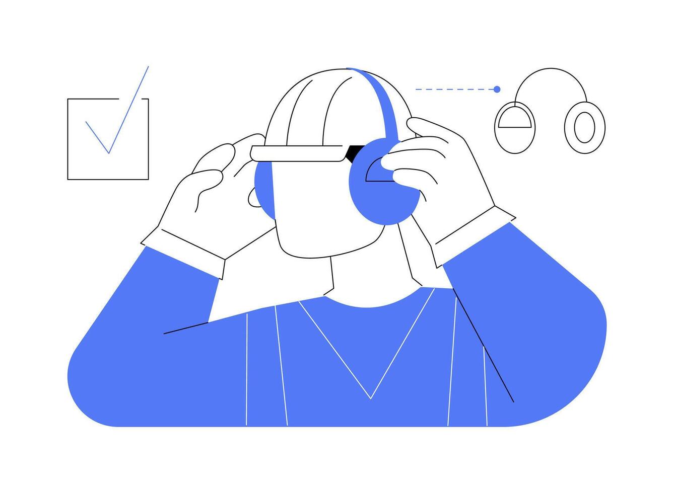 Hearing protection abstract concept illustration. vector