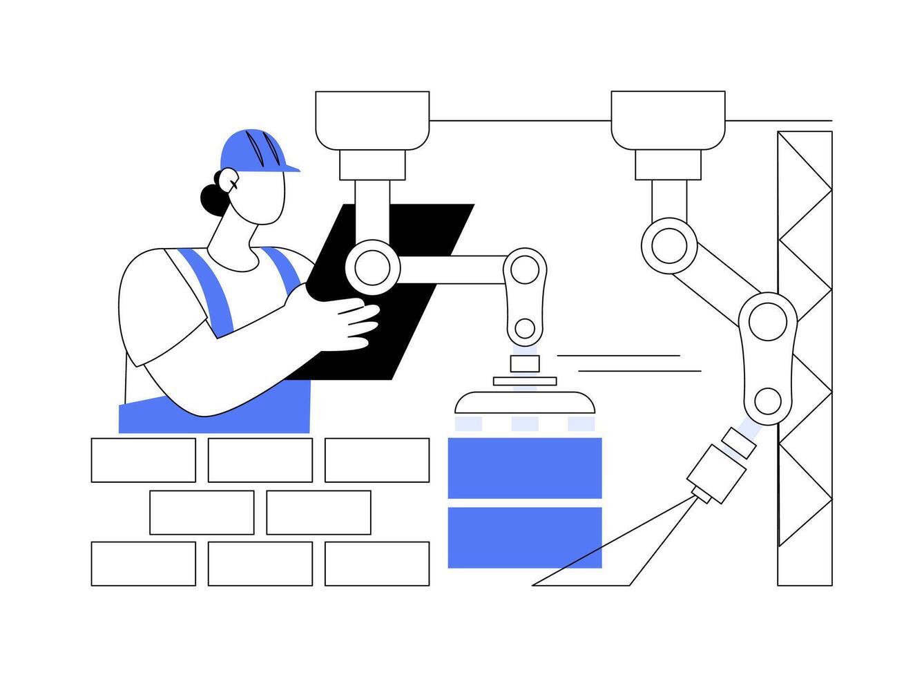 Construction process automation abstract concept illustration. vector