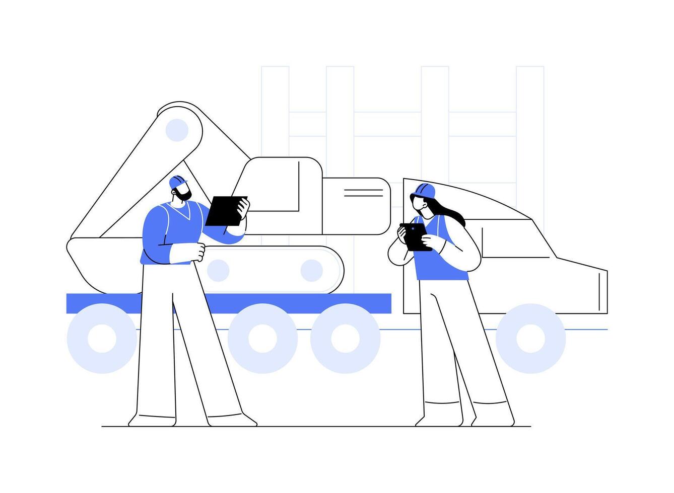 Heavy machinery delivery abstract concept illustration. vector