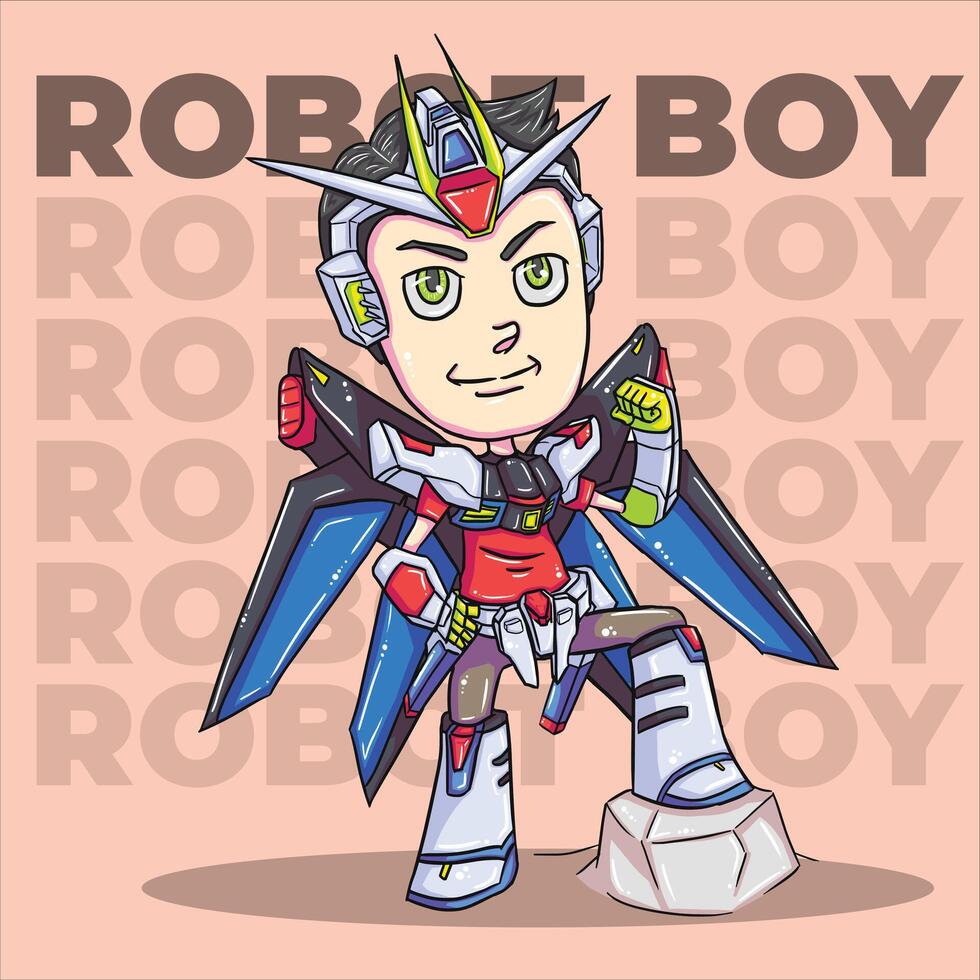 Robot Boy Character Design vector