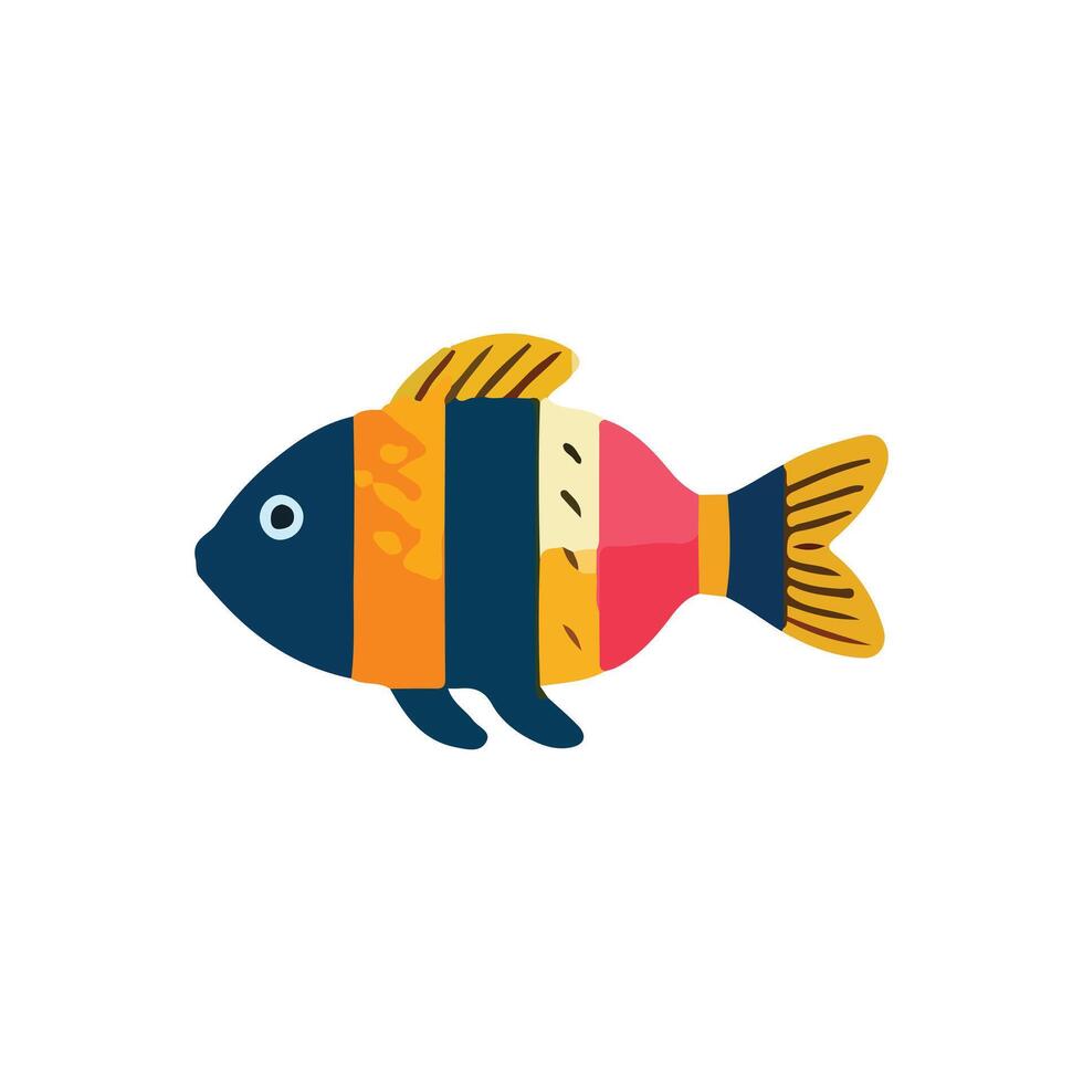 Fish Cartoon White Background vector