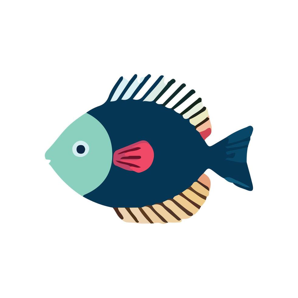 Fish Cartoon White Background vector