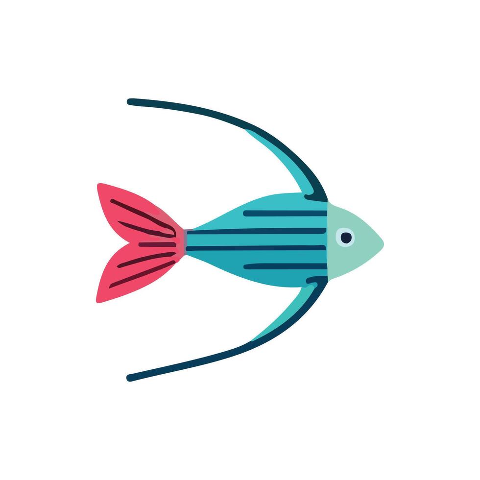 Fish Cartoon White Background vector