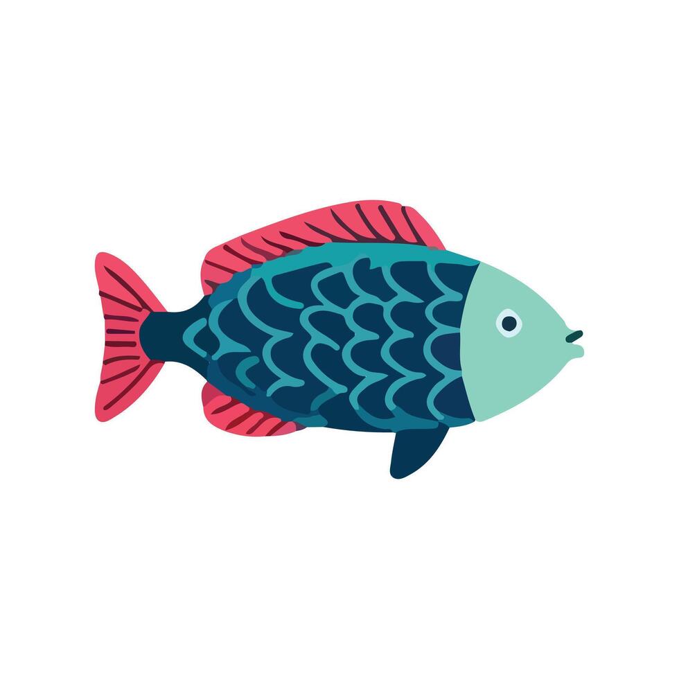 Fish Cartoon White Background vector
