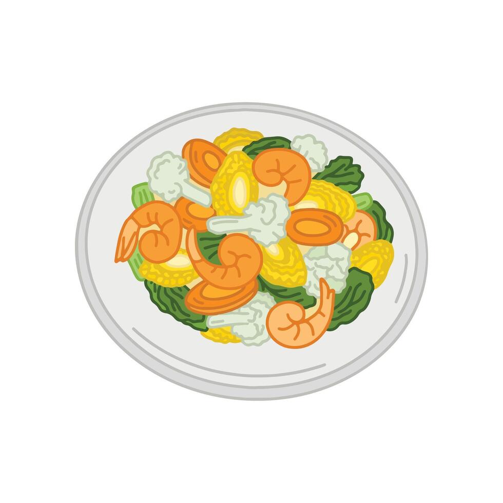 Chinese Food Illustration with Cartoon Style vector