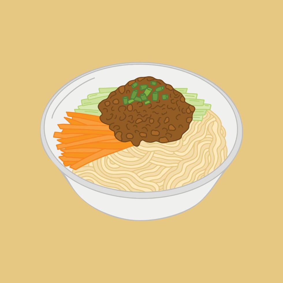 Chinese Food Illustration with Cartoon Style vector