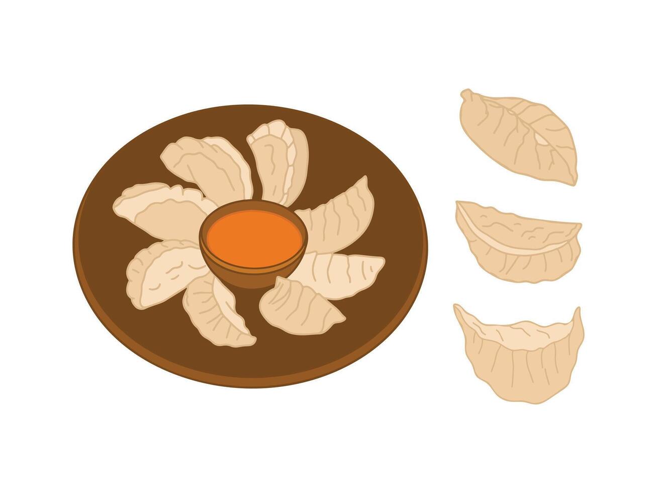 Chinese Food Illustration with Cartoon Style vector