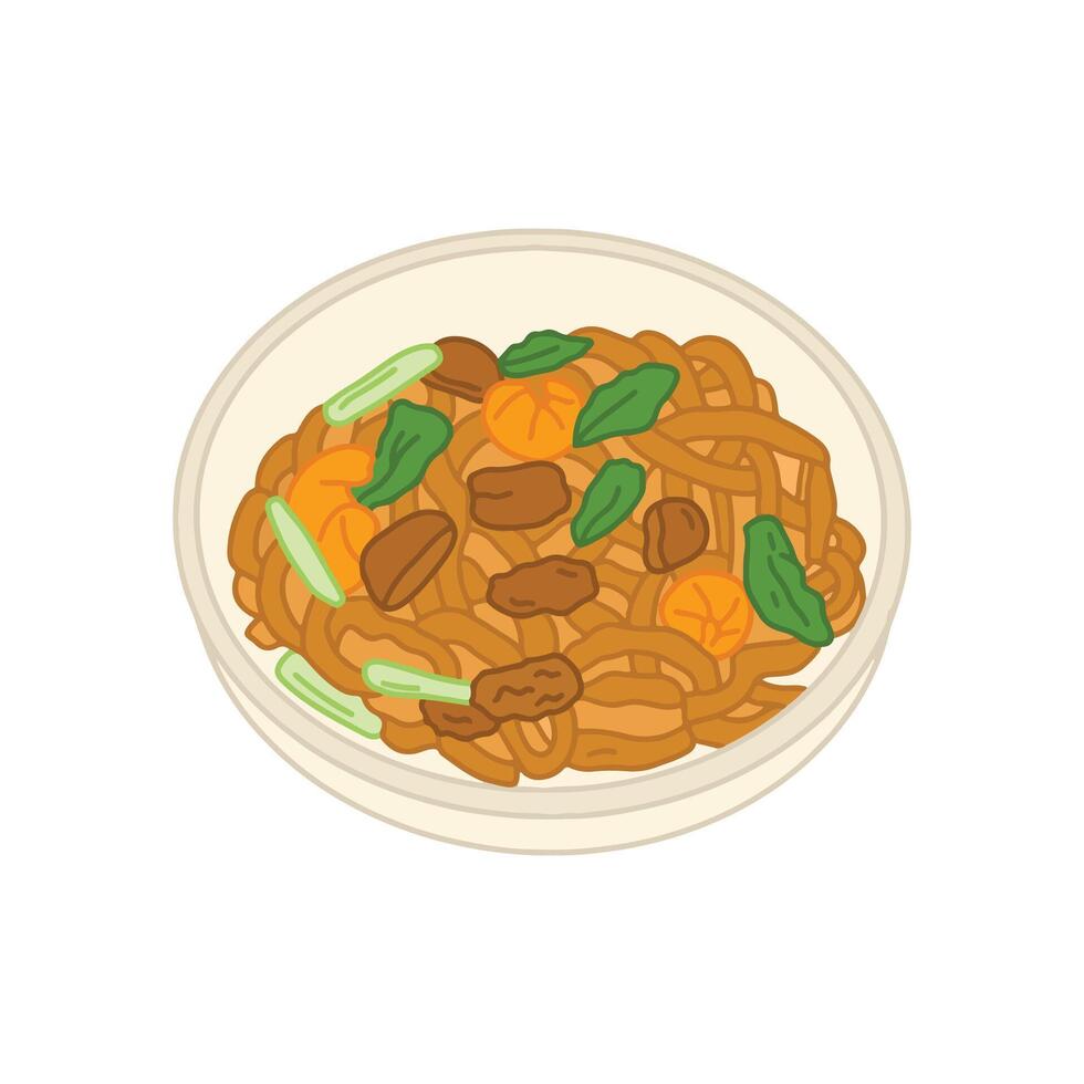 Chinese Food Illustration with Cartoon Style vector