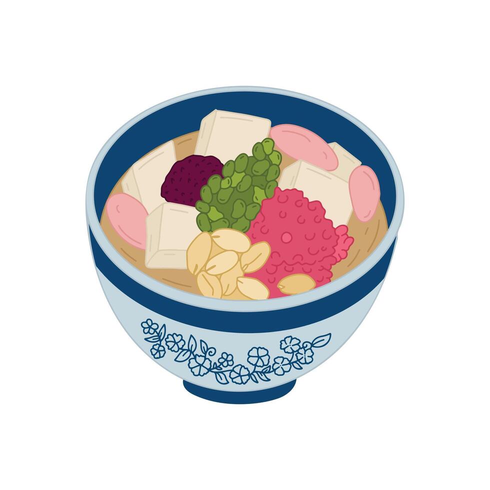 Chinese Food Illustration with Cartoon Style vector